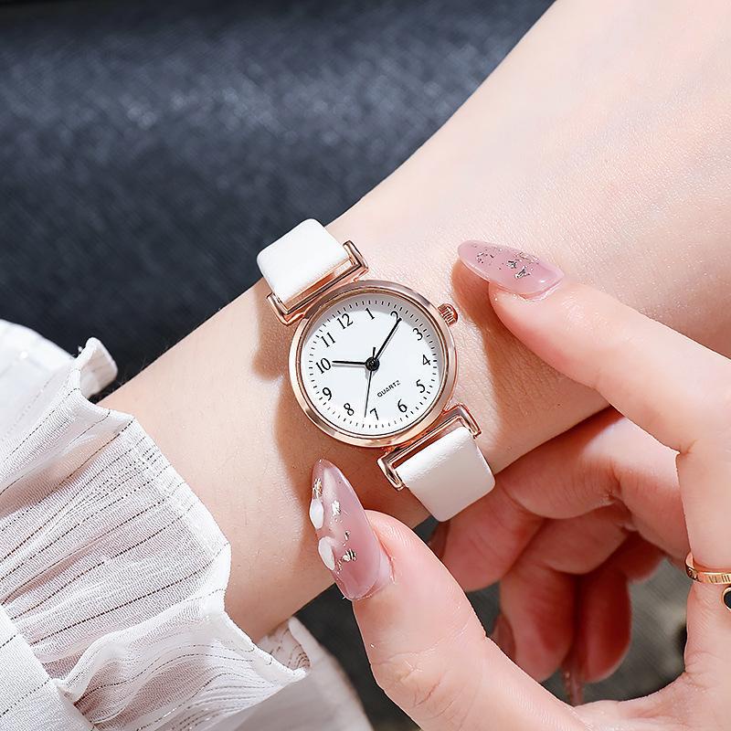 Đồng hồ nữ mặt nhỏ DOHORA VN DSDH108 dây da mặt tròn có số mẫu mới cực thanh lịch thời trang hot chống nước sinh hoạt nhẹ dây da dành cho học sinh cấp 2 sinh viên - Hàng nhập khẩu