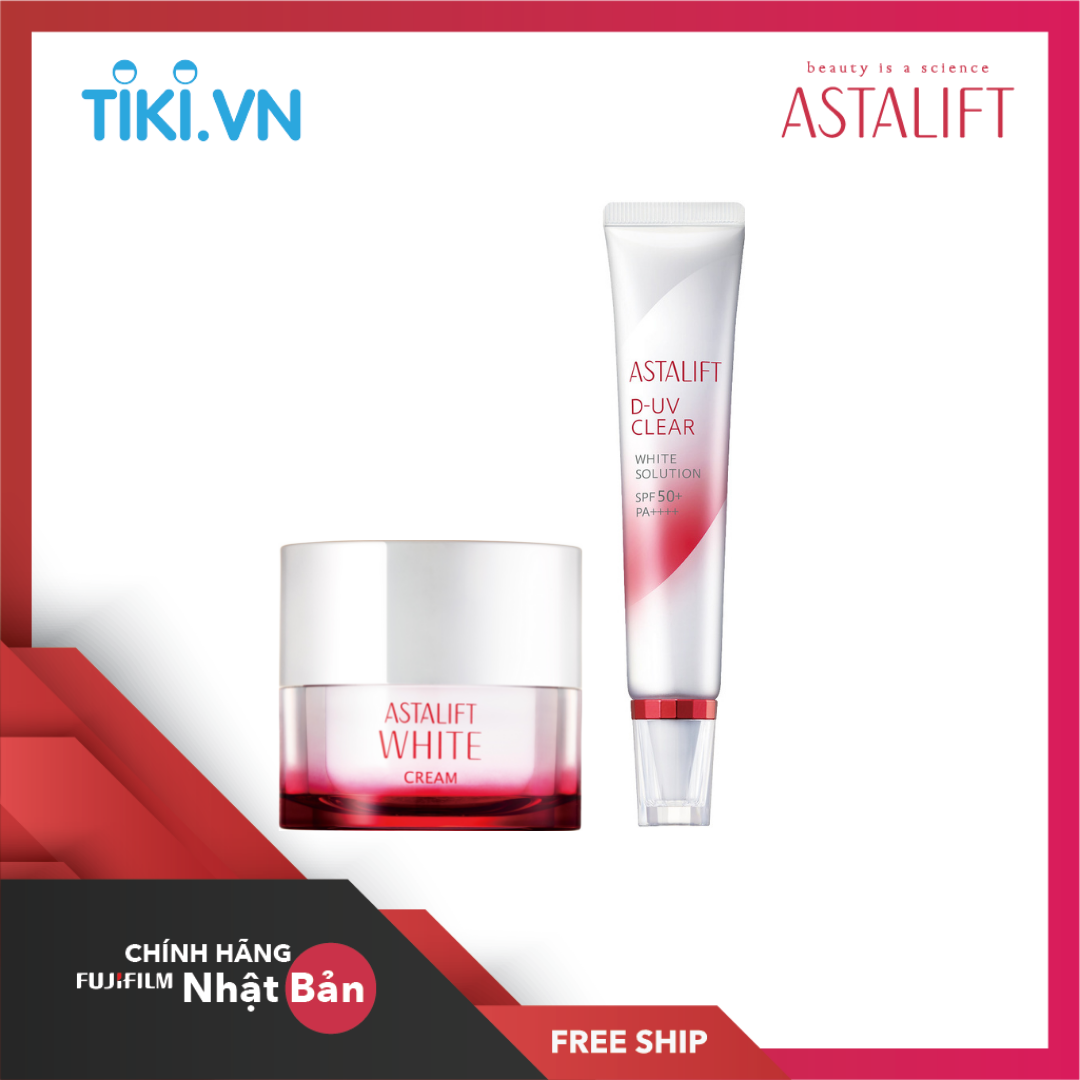 Bộ sản phẩm dưỡng trắng da Astalift (Astalift White Cream 30g + Astalift White Perfect UV Clear Solution SPF50+/PA++++ 30g)