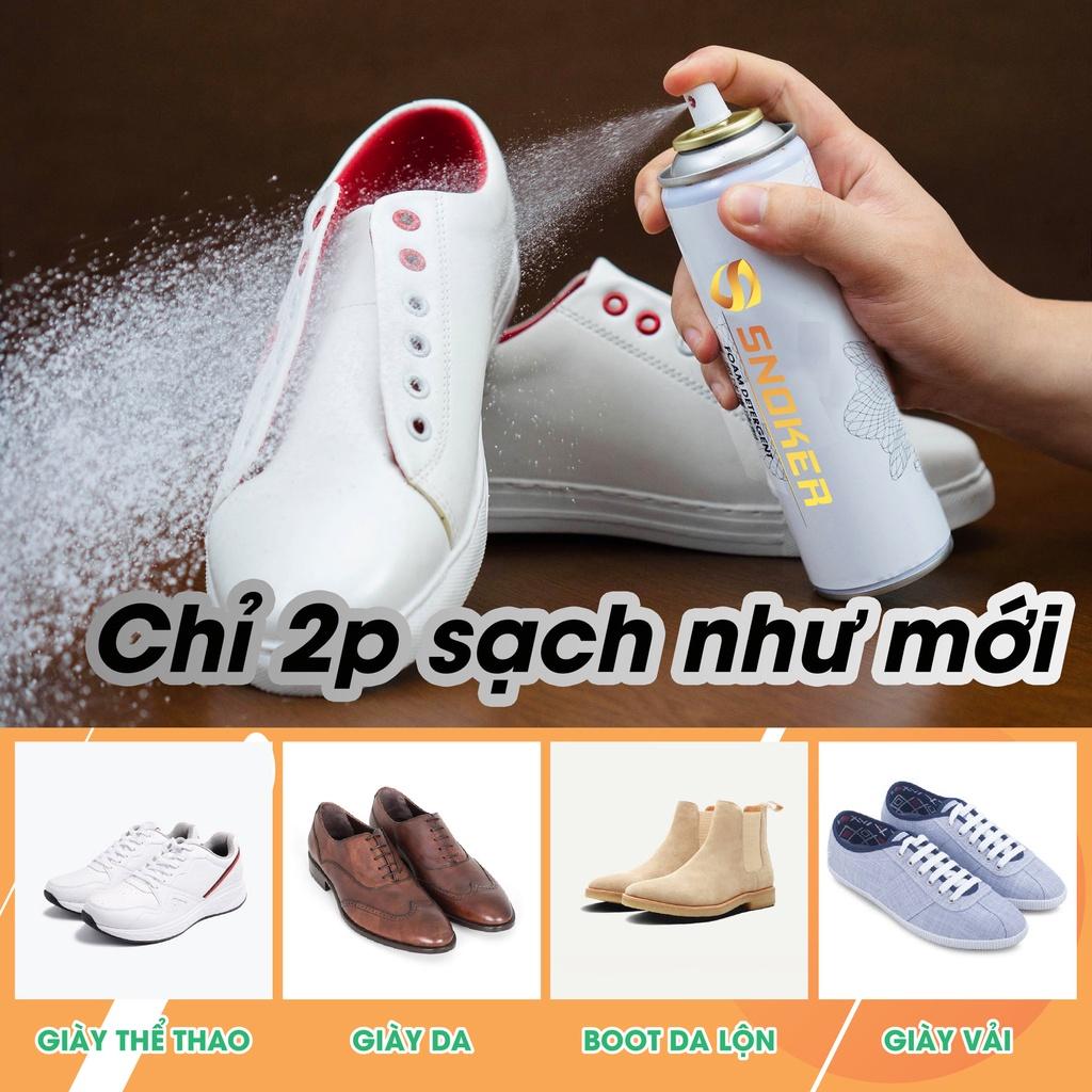 Chai xịt bọt vệ sinh giày snoker 300ml, giặt khô, tẩy trắng giày, bọt vệ sinh giày, không cần nước