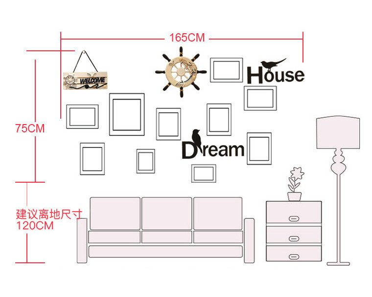 Bộ khung tranh treo tường Châu Âu Welcome Dream House N11