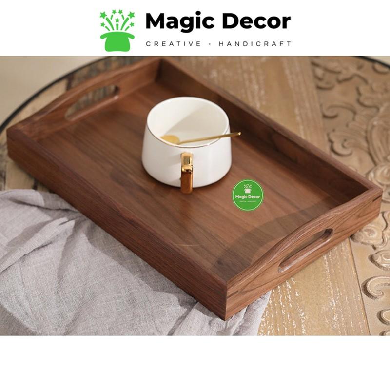 Khay trà, khay decor gỗ óc chó cao cấp