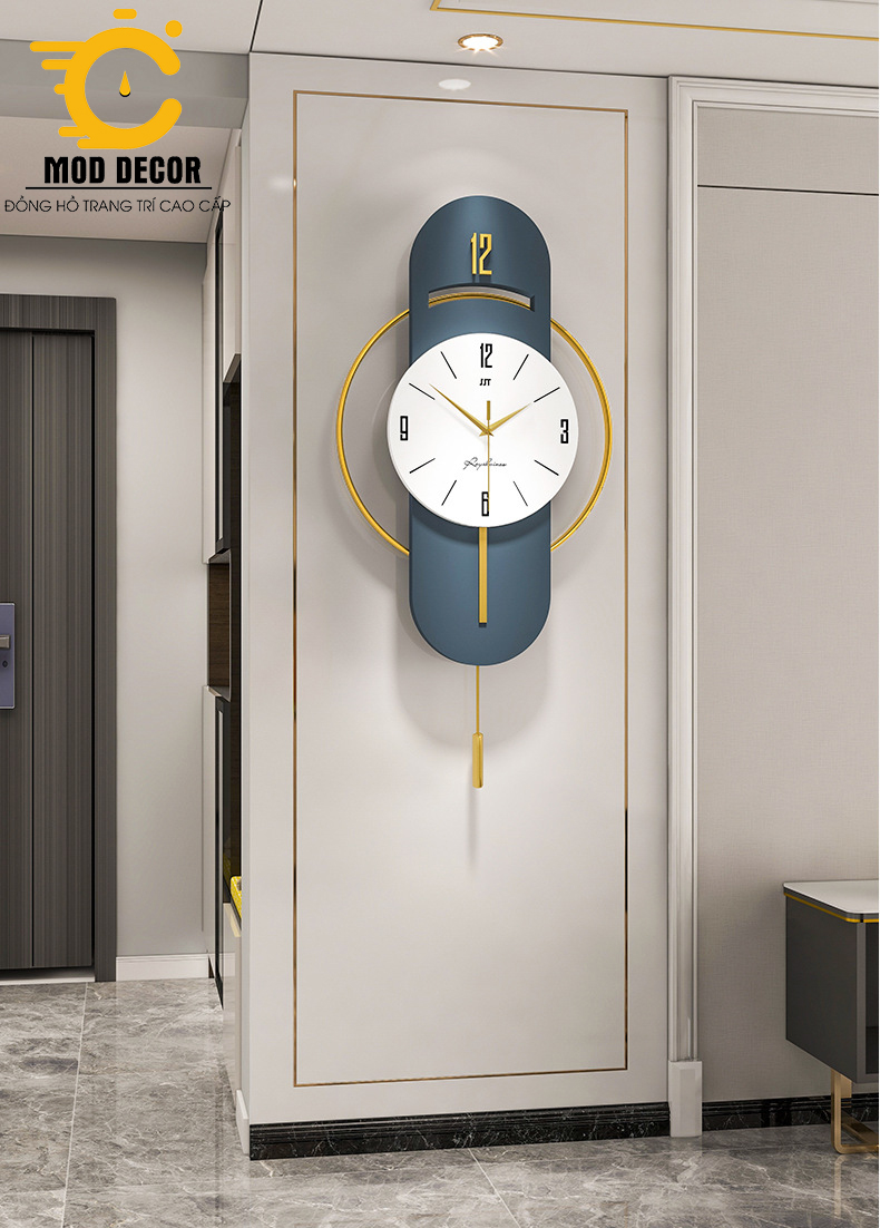 Đồng hồ treo tường trang trí decor Bắc âu phong cách đơn giản, sang trọng 2145-42