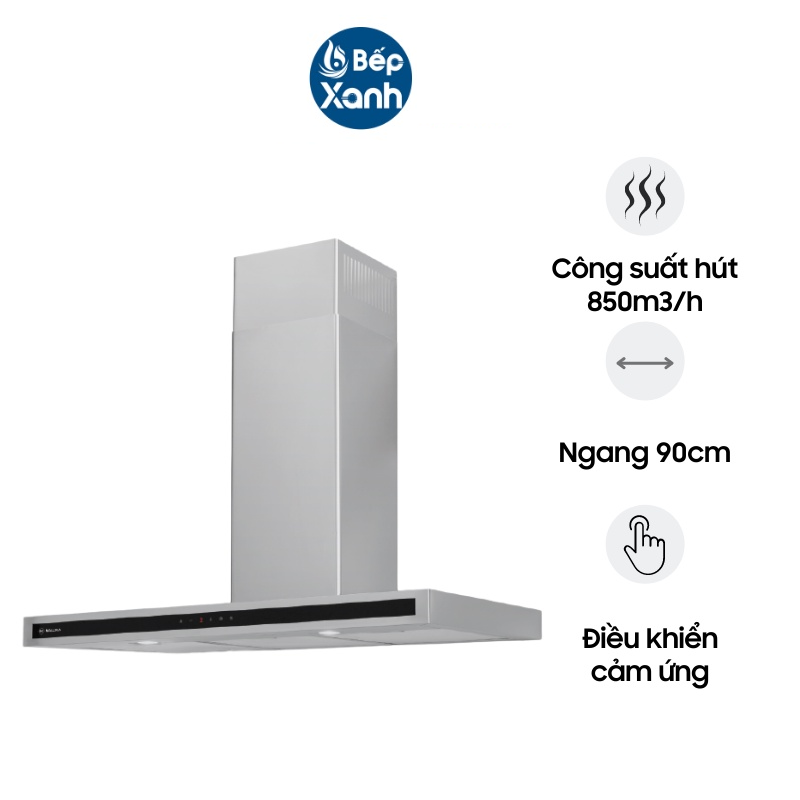 Máy Hút Mùi Áp Tường Malloca ZETA K1573 - Công suất hút 850m3/h - Ngang 90cm - Hàng Chính Hãng