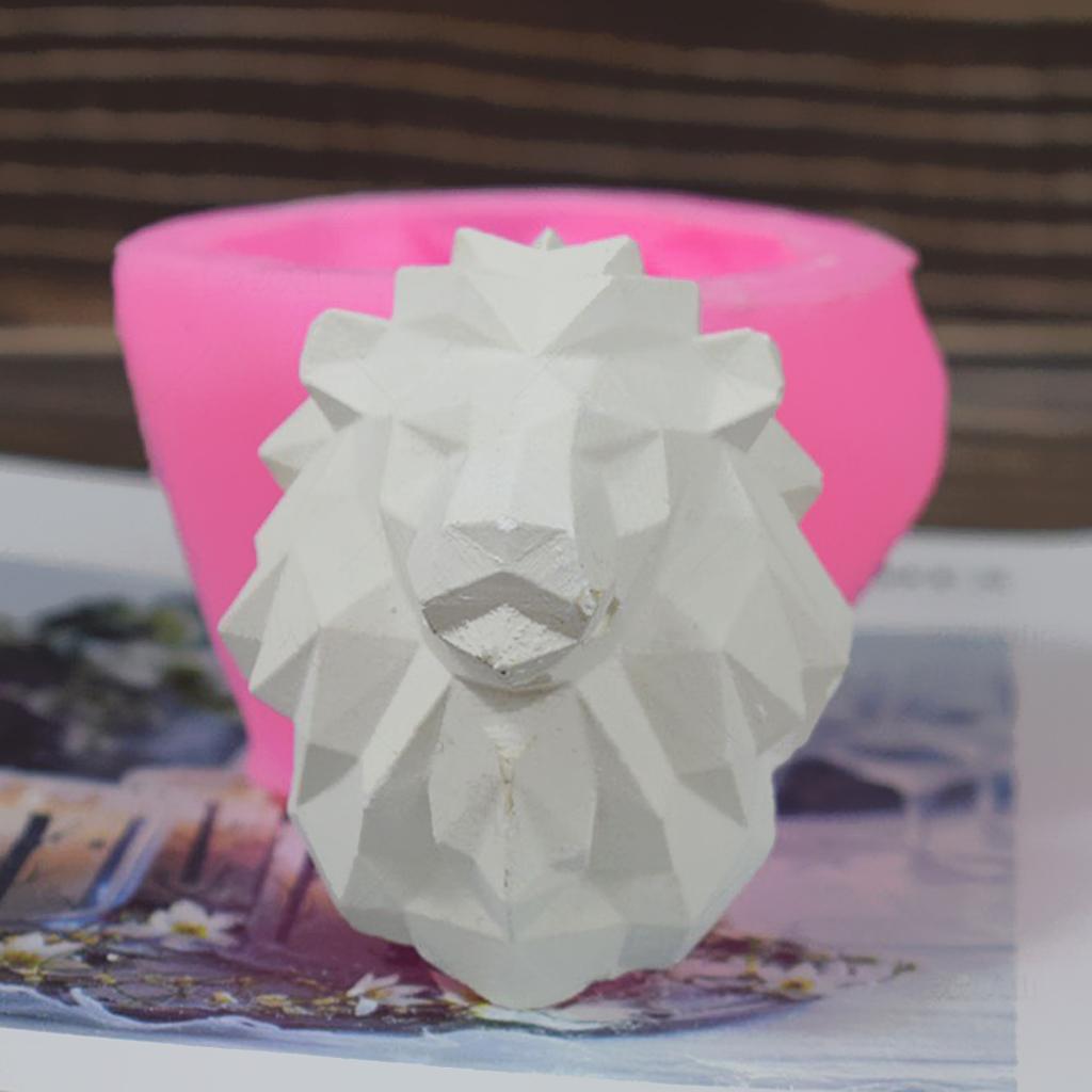 3D Wolf &amp; Lion Head Fondant Mousse Cake Mould Silicone Candy Mold DIY 2Pcs