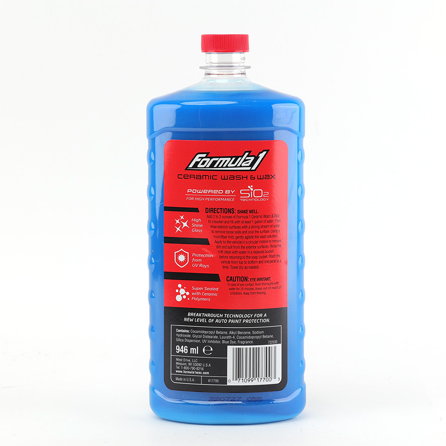 Dung Dịch Rửa Xe Ceramic SiO2 FORMULA 1 617700 946ml 2 Trong 1 Rửa &amp; Phủ Bóng Chống Tia UV - Nhập Khẩu Chính Hãng