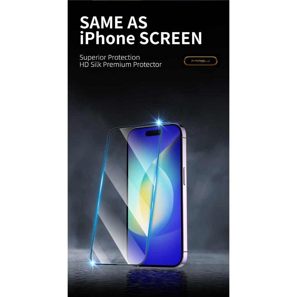 Kính cường lực MIPOW KINGBULL 2.5D HD Premium Silk cho iPhone 15 Series - Hàng chính hãng