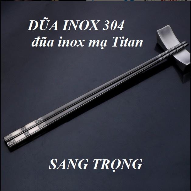 Set 10 đôi đũa inox 304 mạ titan giúp chống trơn chống nóng