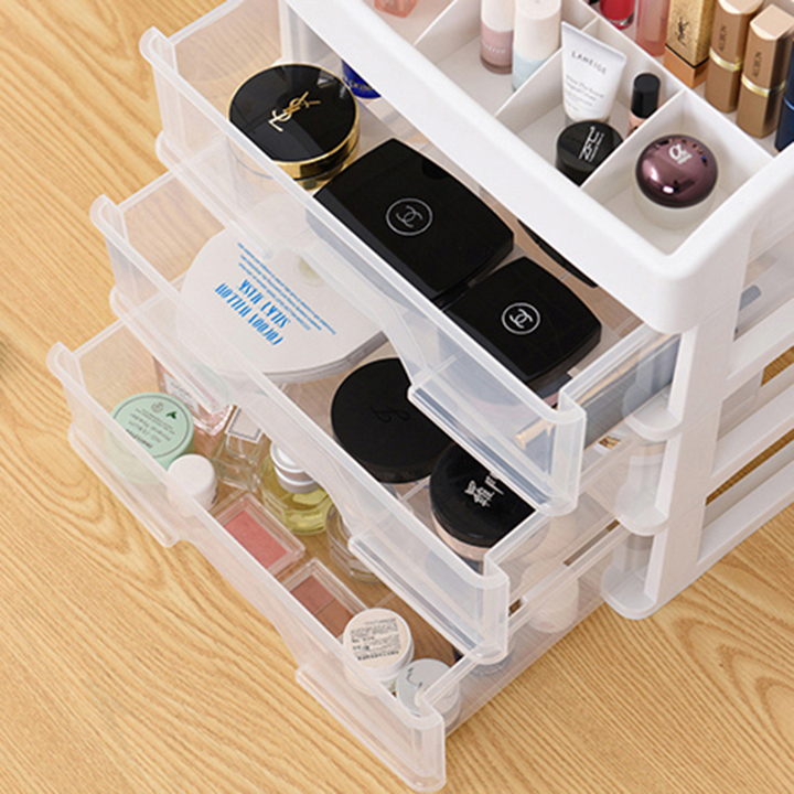 Kệ Đựng Mỹ Phẩm Đồ Trang Điểm Trang Sức 4 Tầng Ngăn Kéo Tiện Dụng