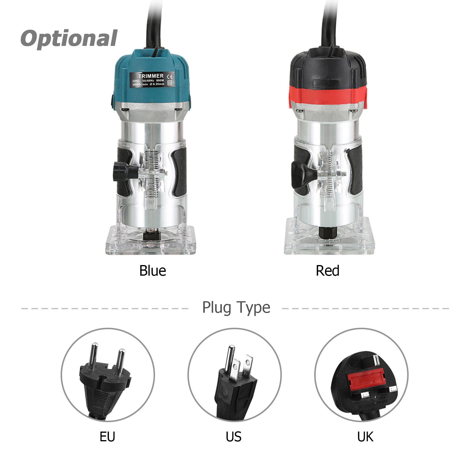 800W 30000r/min Máy xén gỗ chạy điện đa chức năng Bộ định tuyến gỗ Tông đơ ép gỗ Máy tạo rãnh cắt tỉa chuyên nghiệp cho thợ mộc Thợ mộc