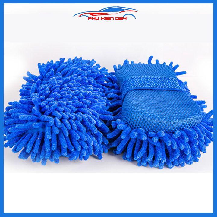 Miếng rửa xe san hô sợi vải Microfiber vệ sinh lau rửa ô tô nhà cửa