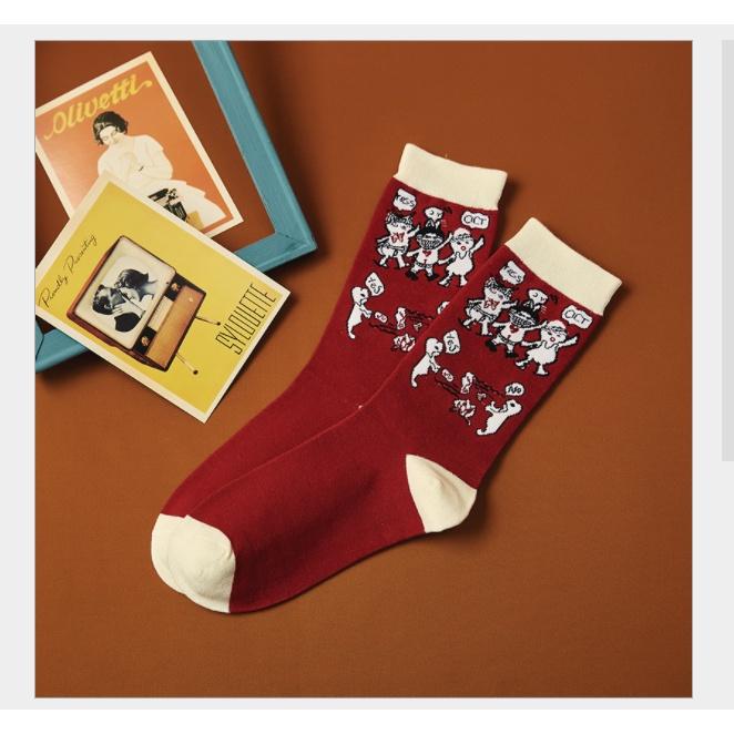 Vớ tất hàn quốc phong cách hoạt hình cá tính sáng tạo xu hướng unisex nam và nữ VT11