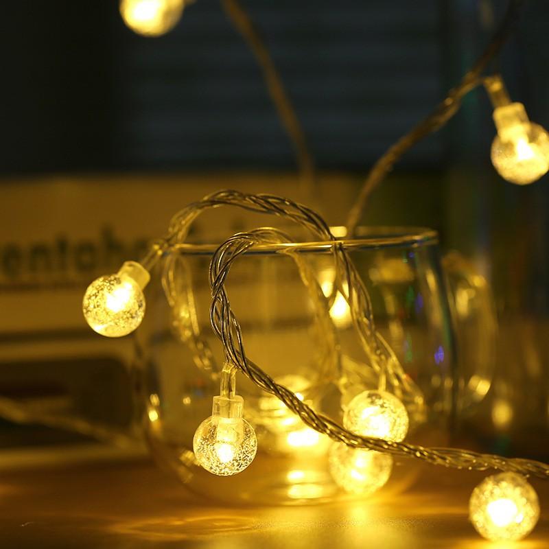 Dây đèn led trang trí Pha Lê trong suốt trang trí màu sáng ấm