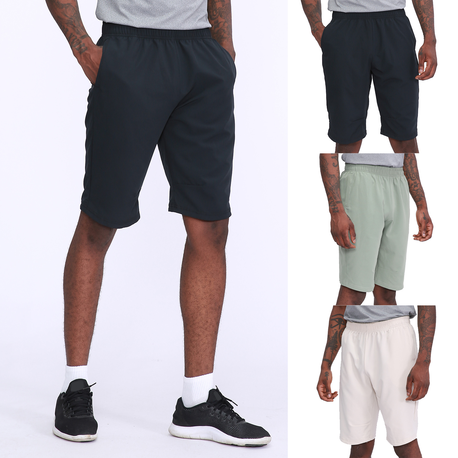 Quần short thể thao nam có túi kéo 2 bên hông đàn hồi nhanh khô thoáng khí