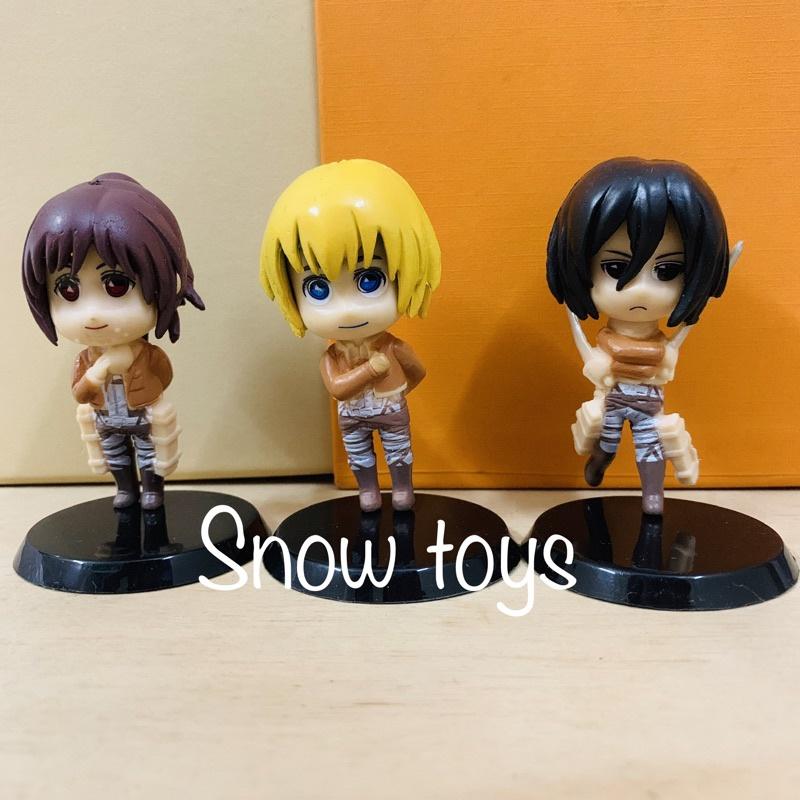 Mô hình Attack On Titan - AOT - Đại chiến Titan - 6 nhân vật Eren Mikasa Armin Hange Sasha Levi tự chọn - Cao ~8cm