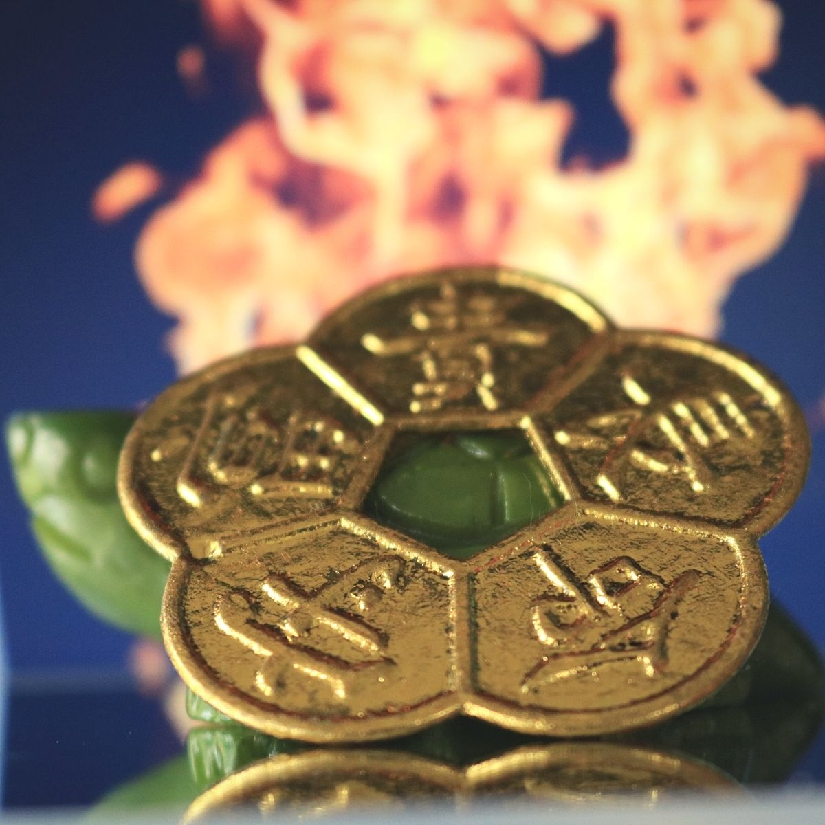 Tiền Xu Hoa Mai 5 Cánh Liền (2 Mặt) mạ vàng