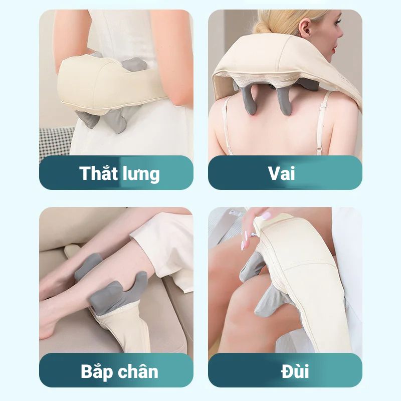 Máy Massage Cổ Vai Gáy, Chườm Nóng Công Nghệ Mới 5D Với Nhiệt Độ Ổn Định, Giúp Giảm Đau Nhức Mỏi Cổ Vai Gáy Hiệu Quả Dành Cho Dân Văn Phòng Và Người Lớn Tuổi 