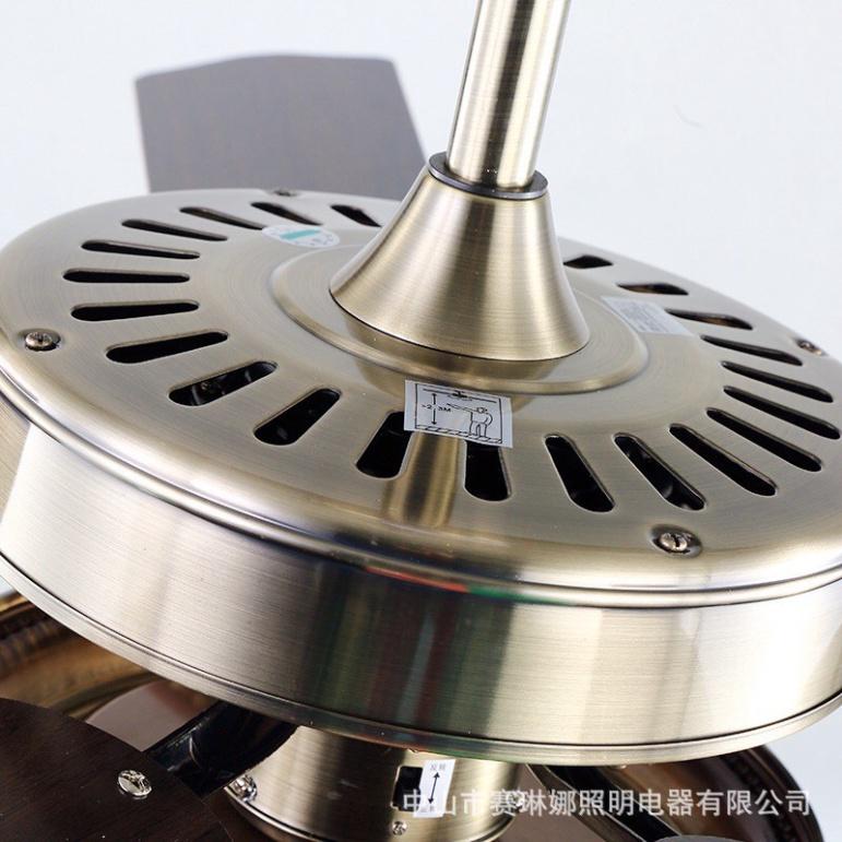 Quạt Trần Đèn Tân Cổ Điển 5 Cánh Gỗ, Động Cơ DC Lõi Đồng,Điều Khiển Từ Xa 3 Chế Độ Ánh Sáng,Đảo Chiều Hút Ẩm