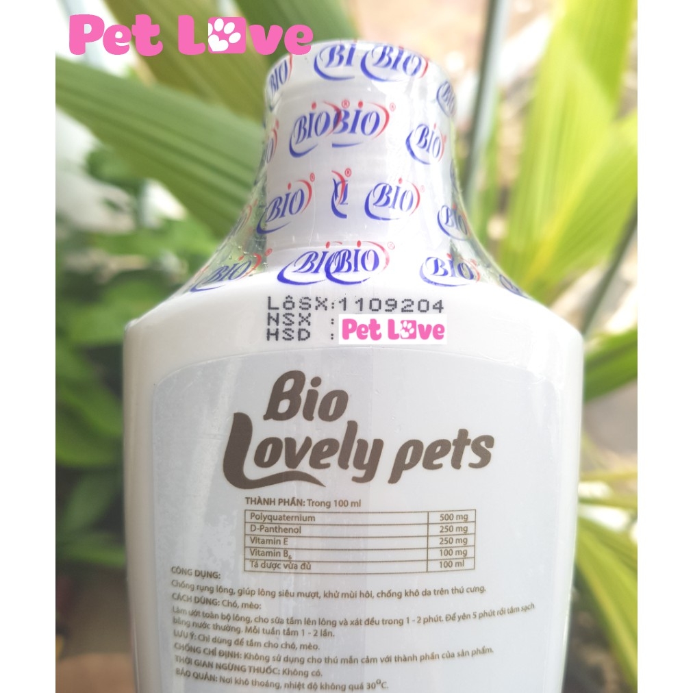 Sữa tắm Bio Lovely Pet (200ml) dưỡng lông chó mèo siêu mượt, khử mùi hôi