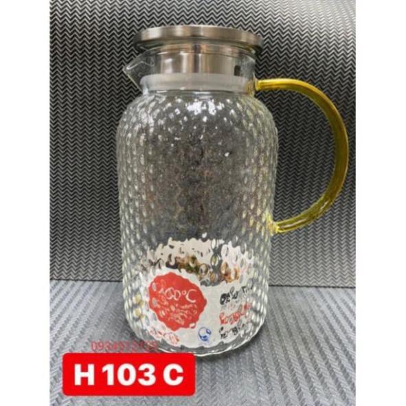 Bình nước sần bầu nắp gỗ chịu nhiệt