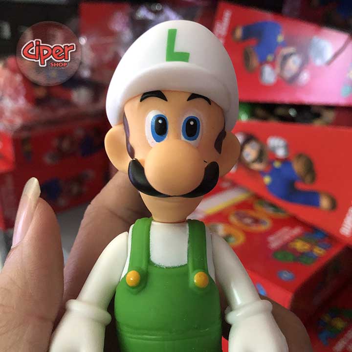 Mô hình Luigi Mũ Trắng 12cm - Mô hình Mario