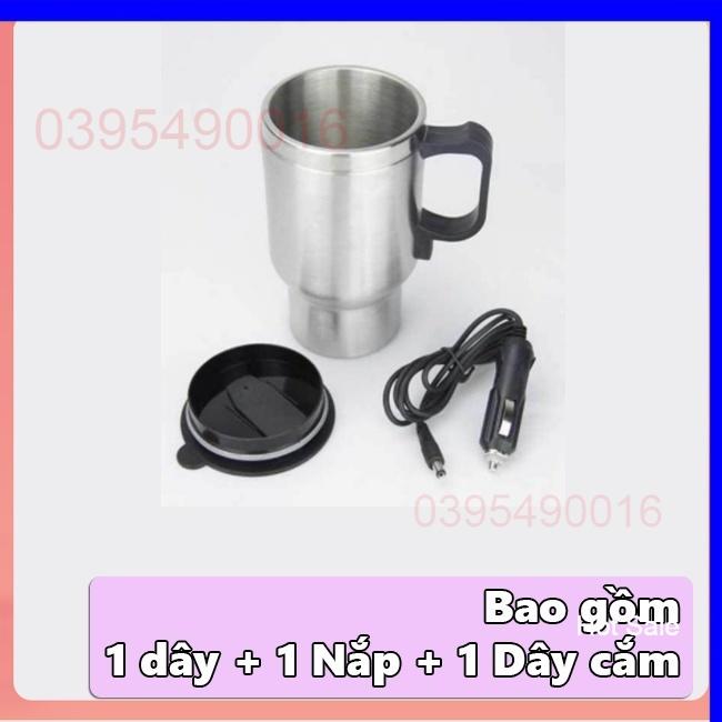 Cốc Đun Nước Trên Xe Ô TÔ Chất Liệu Thép Chống Gỉ 304 cao cấp, Chống Xóc Va Đập, Cốc Đựng Nước Có Nắp Gioăng Cao Su Kín.