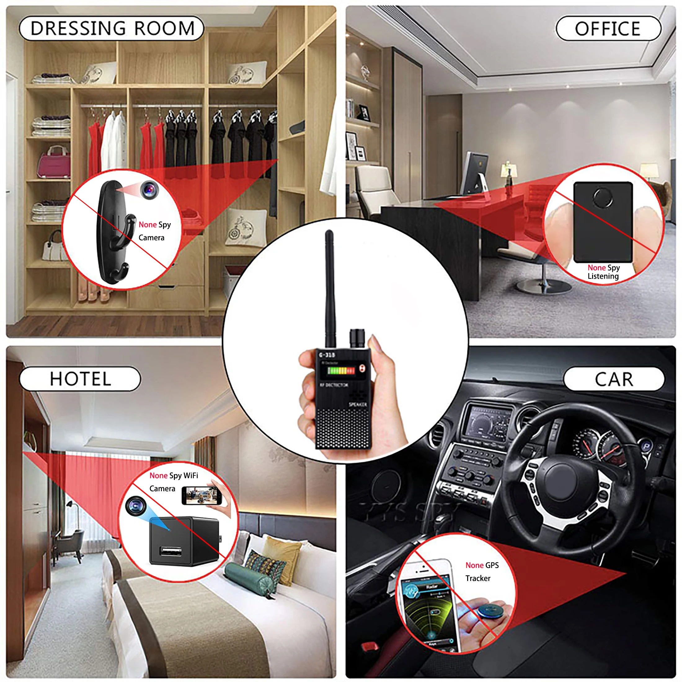 ROGTZ - Máy dò tìm phát hiện định vị G.P.S chuyên dụng G318 RF - Máy phát hiện nghe len dò tìm định vị G.P.S G318 chuyên nghiệp - Hàng Chính Hãng