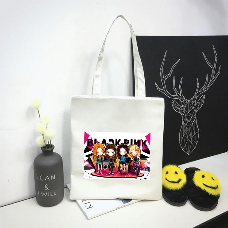Túi BlackPink tote túi vải Kpop in hình Chibi BlackPink