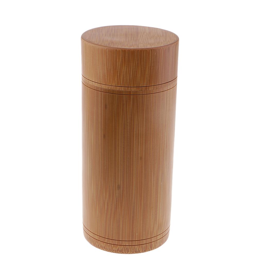 Tea Canister Bamboo Japanese Tea Box Storage Jar with Lid Tea Caddy Pot A