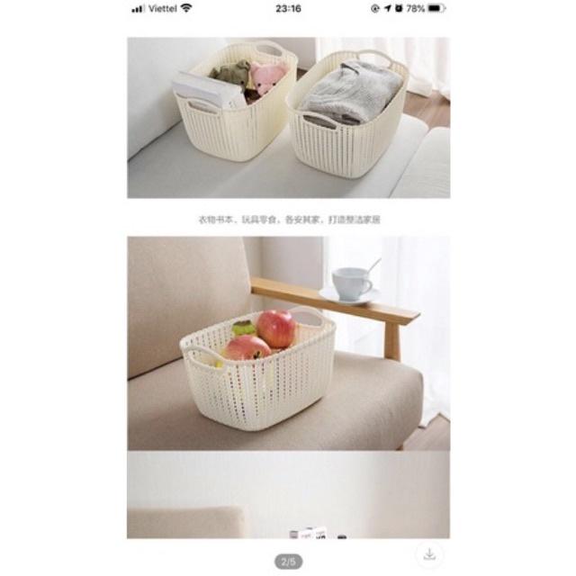 Sọt nhựa đan mây size M