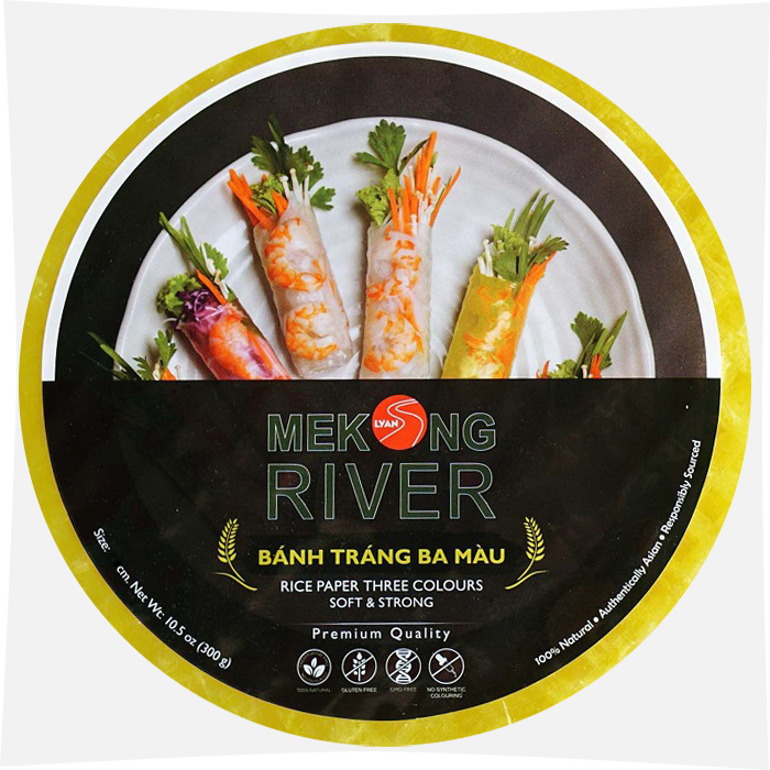 Combo 3 Túi Bánh Tráng Ba Màu MeKong River 22cm 300g