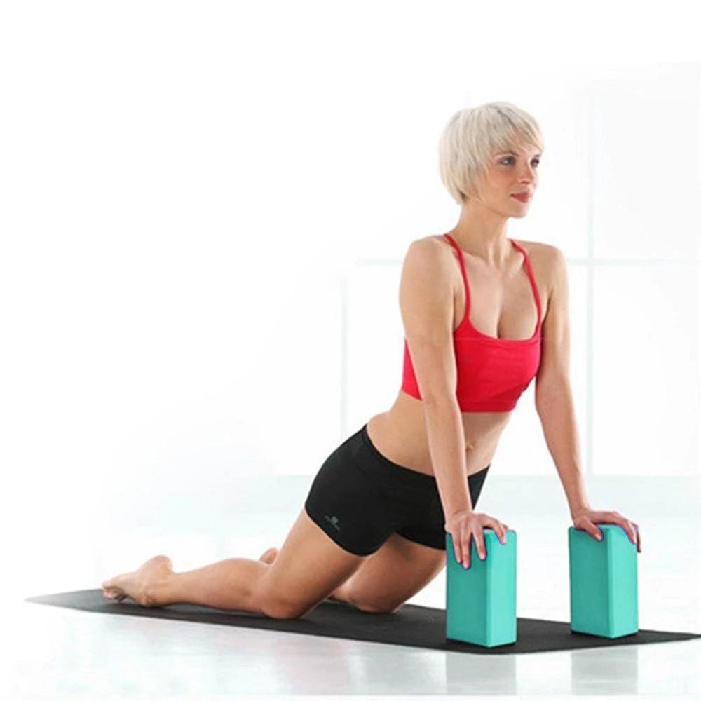 Gạch tập Yoga viền trắng 23x15x8cm - Gối tập yoga hỗ trợ trong nhiều tư thế có độ khó cao (Nặng 200gr)