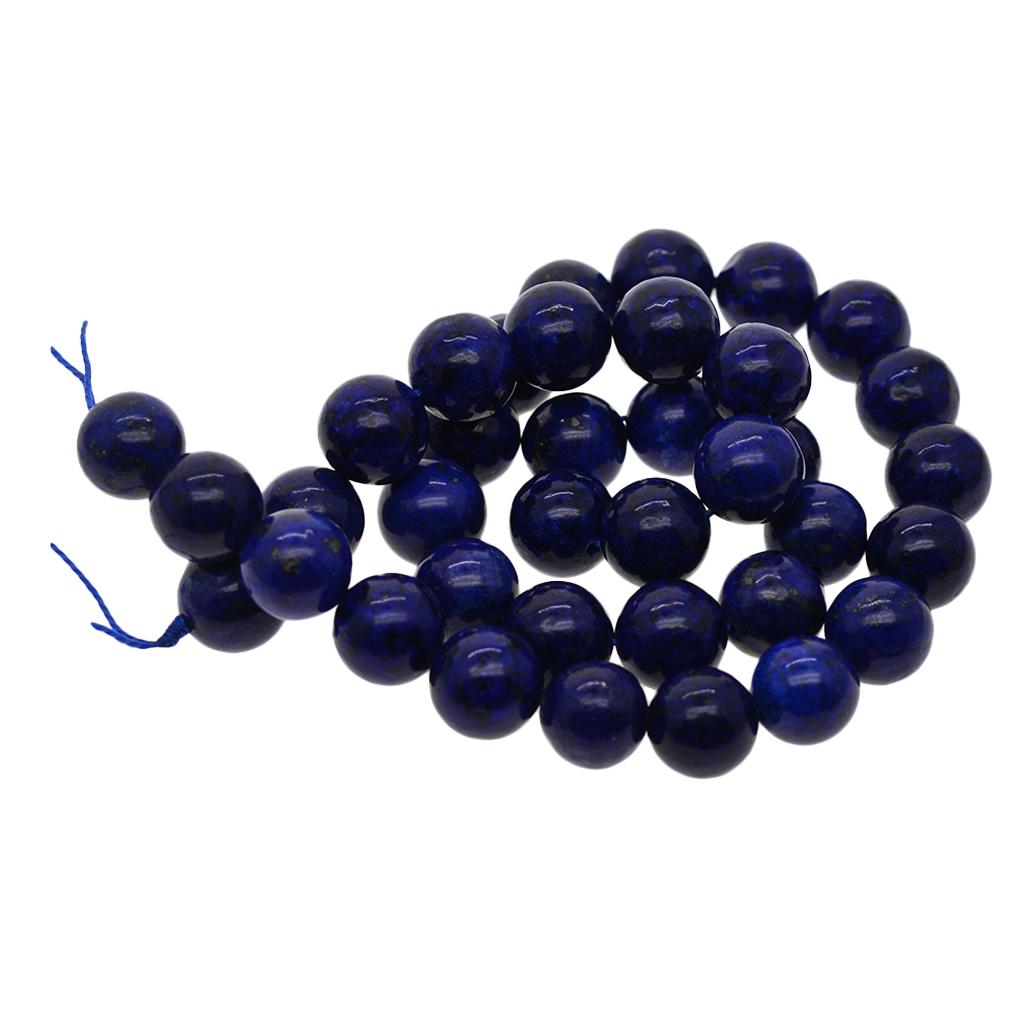 Natural Semi-precious Lapis Lazuli Gemstone Round Beads Jewelry Crafts 15"