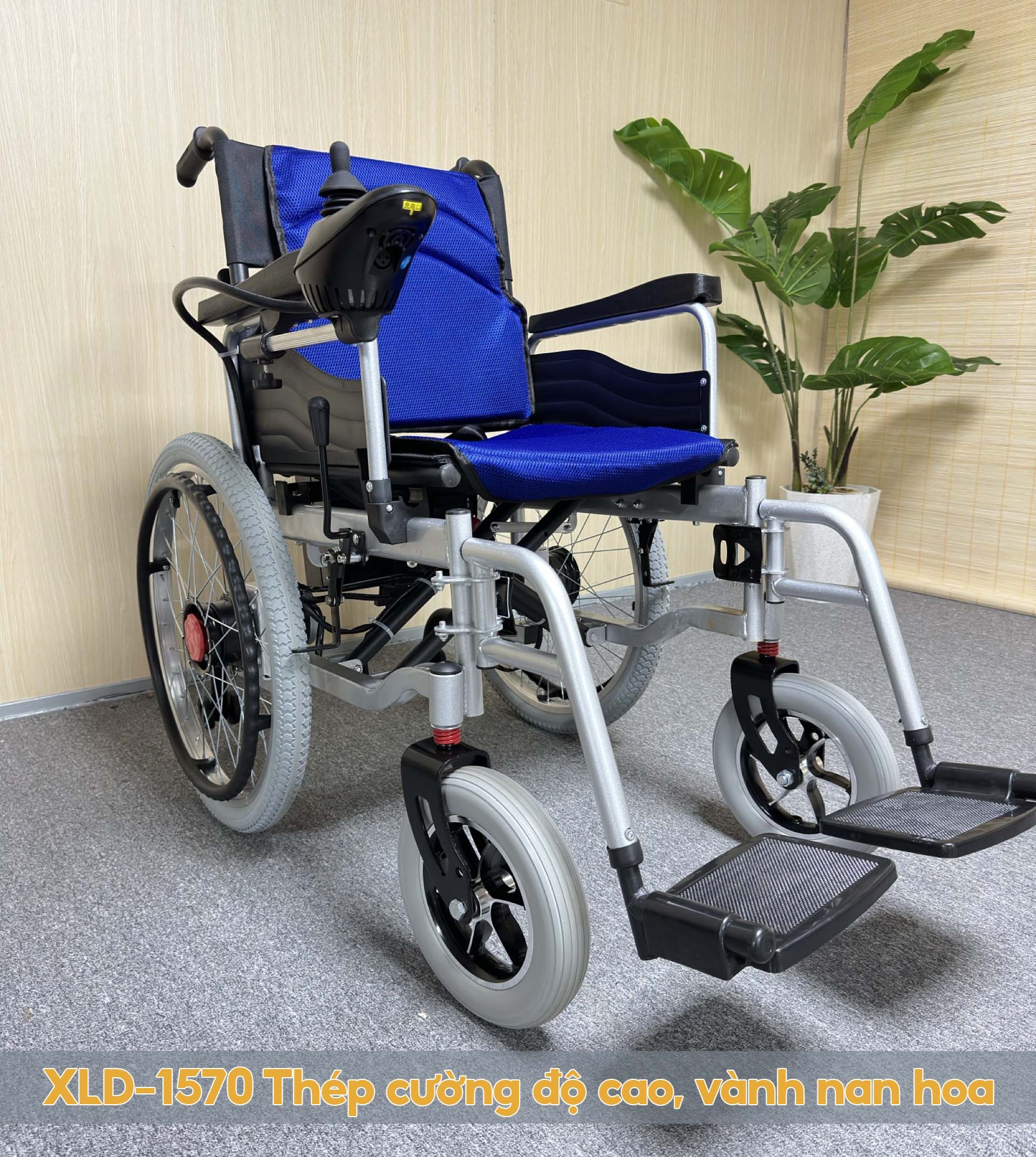 Xe Lăn Điện Bánh Hơi Tuỳ Chỉnh, Tải Trọng 150kg, Pin Lên Tới 20km, Chính Hãng NIKITA XLD-1570