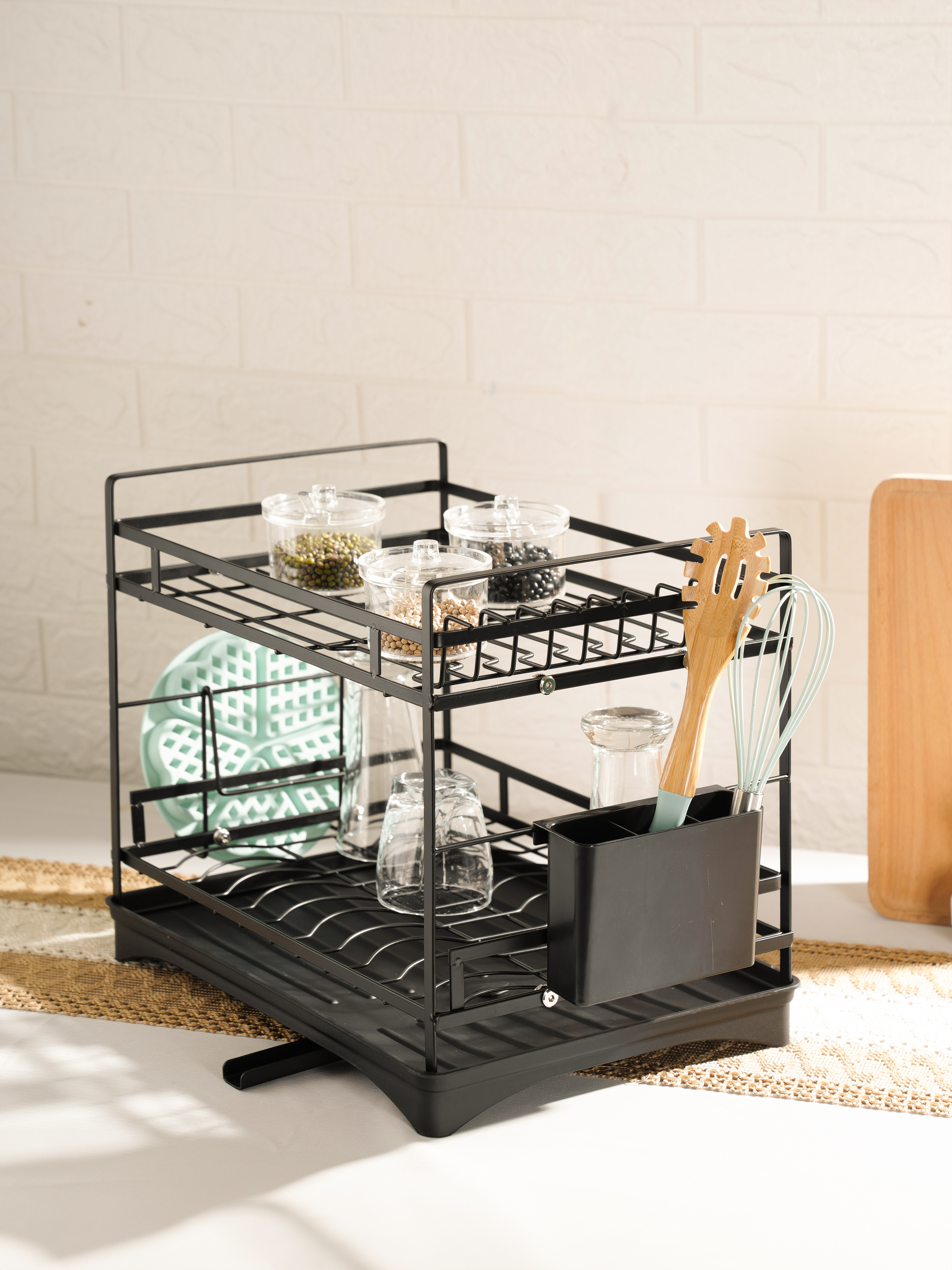 Kệ úp bát đĩa nhà bếp đa năng 2 tầng kèm khay hứng nước . Phân phối bởi Cobi Home