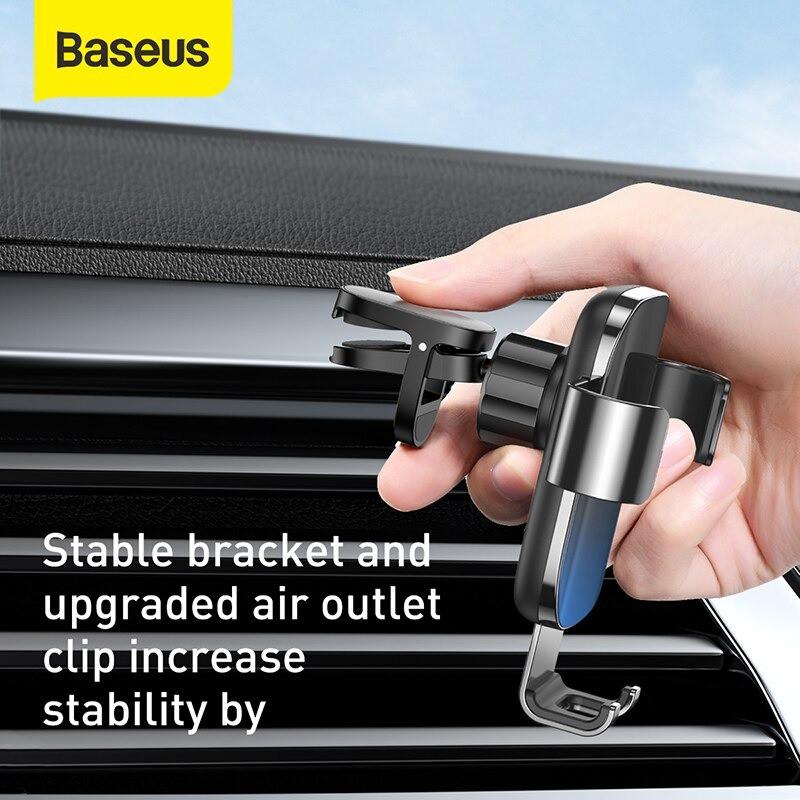 Đế giữ điện thoại trên xe Ô Tô Baseus Glaze Gravity Car Mount (New 2020 upgrade Model, Metal Bracket, Air Outlet Version) - Hàng Chính Hãng