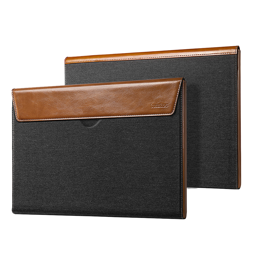 Túi chống sốc Tomtoc Premium Leather For Macbook Pro/Air M1 13/15/16Inch Gray - Hàng chính hãng