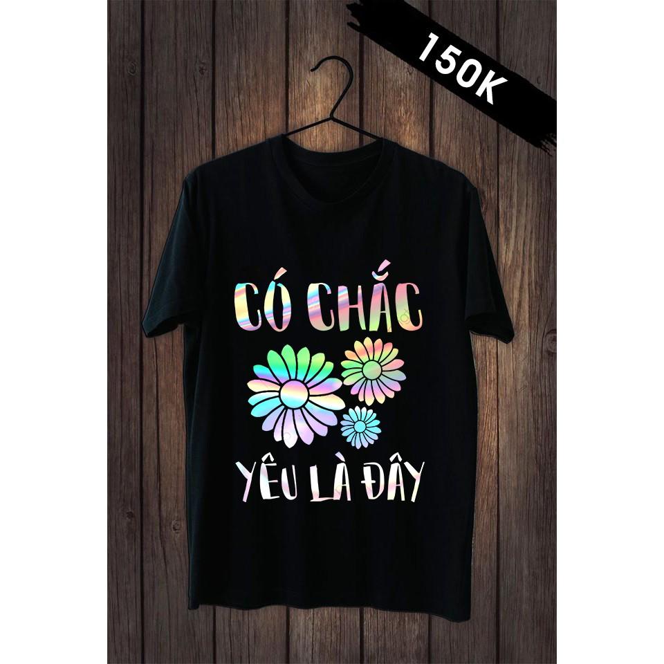 Áo Tay Lỡ Unisex Phản Quang Đa Sắc Form Rộng Vải Mịn Đủ size - Có Chắc Yêu Là Đây