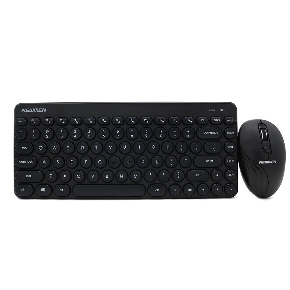 Combo phím và chuột không dây siêu đáng yêu NEWMEN K928 Black _Hàng chính hãng