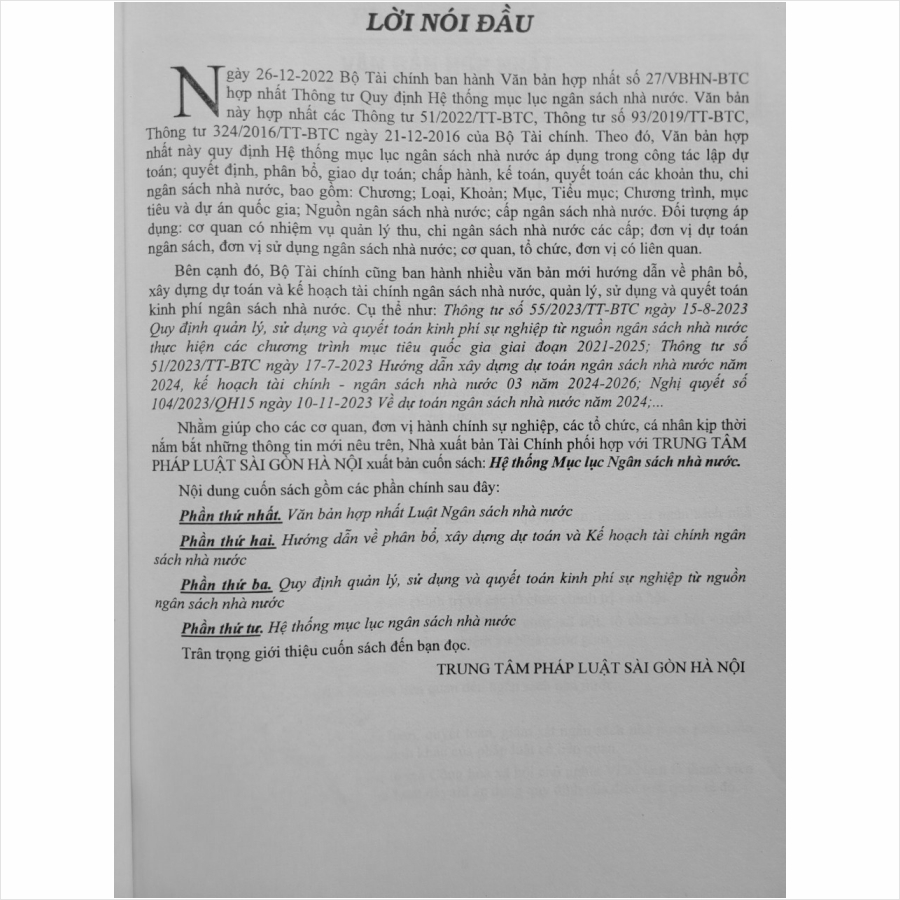 Sách Hệ Thống Mục Lục Ngân Sách Nhà Nước - V2406D