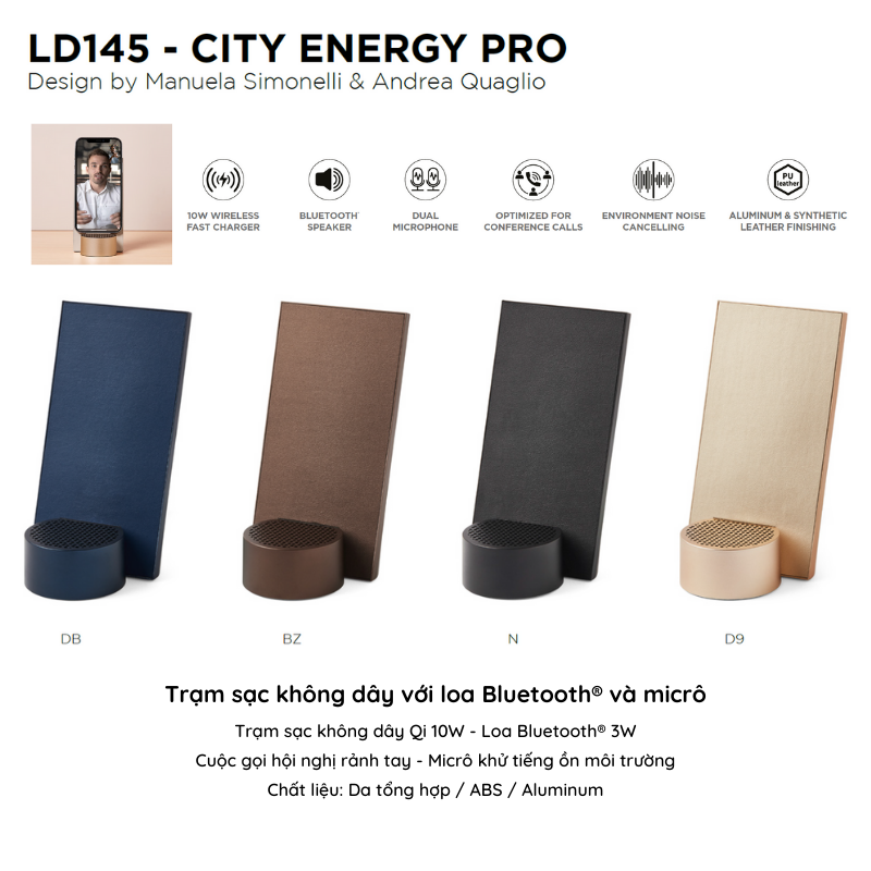 Trạm sạc không dây LEXON với loa bluetooth và micro - CITY ENERGY PRO - Hàng chính hãng