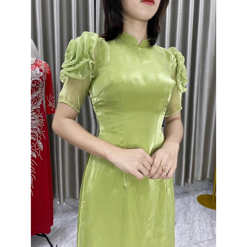 áo dài cao cấp thiết kế_tơ sống lót lụa hoa nổi