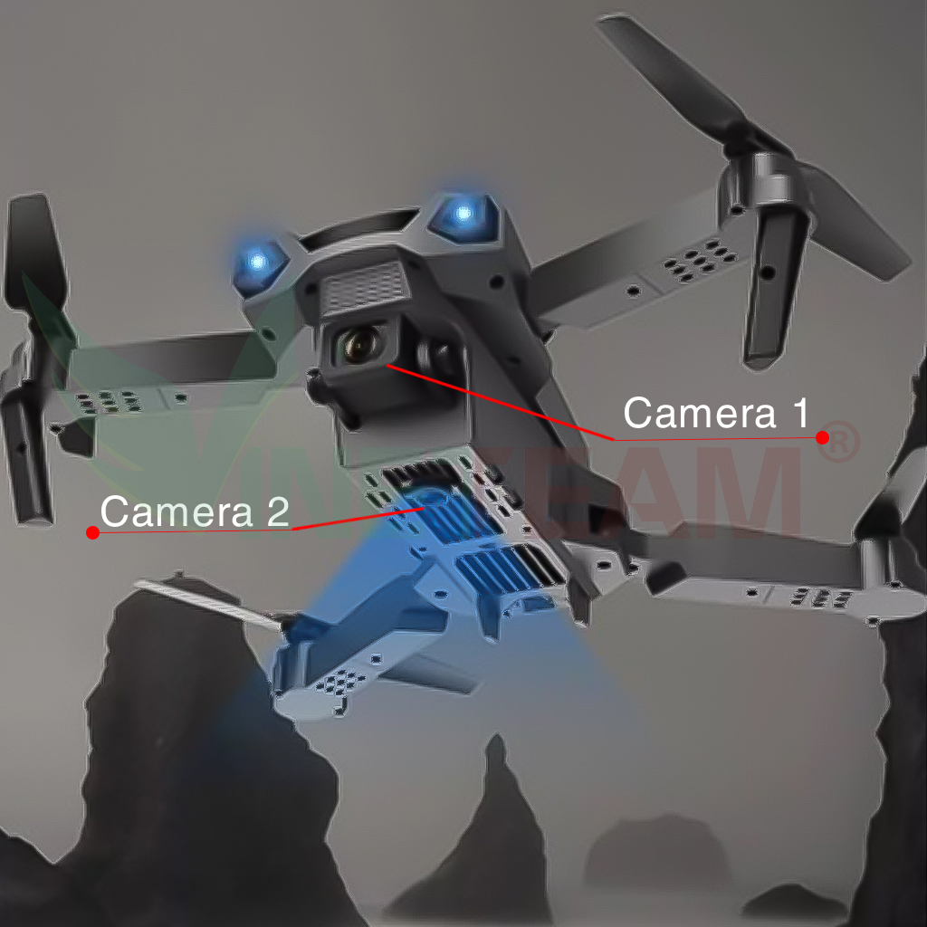 Máy Bay Điều Khiển Từ Xa Vinetteam Flycam P5 PRO Camera Kép Quadcopter UAV Với Bản Nâng Cấp 720P / 1080P / 4K HD FPV E88 Pro GPS WiFi Cảm Biến Chướng Ngại Vật - Hàng Nhập Khẩu