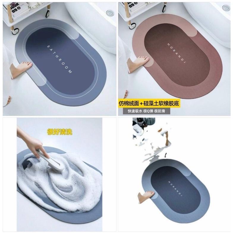 Thảm lót sàn nhà tắm siêu thấm (LOẠI 1)- Thảm chùi chân Home chống trượt nhanh khô- Thảm chân Silicon decor nhà siêu mịn