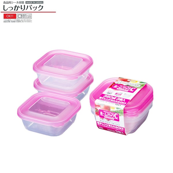 Bộ 03 hộp đựng thực phẩm có nắp đậy Nakaya 380ml - Hàng nội địa Nhật Bản