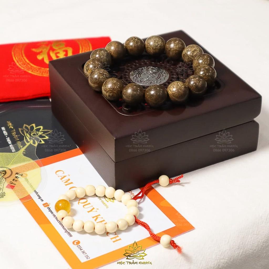 Vòng Tay Trầm Hương Hạt Tròn Đơn Size 16mm