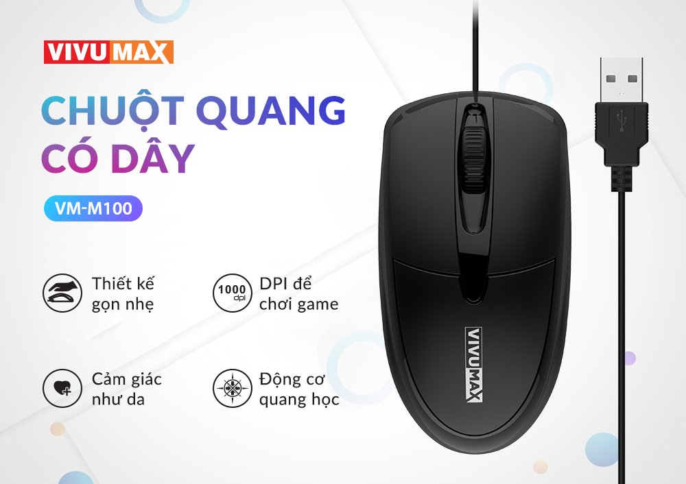 Chuột Quang Có Dây Vivumax M100 – Hàng Chính Hãng