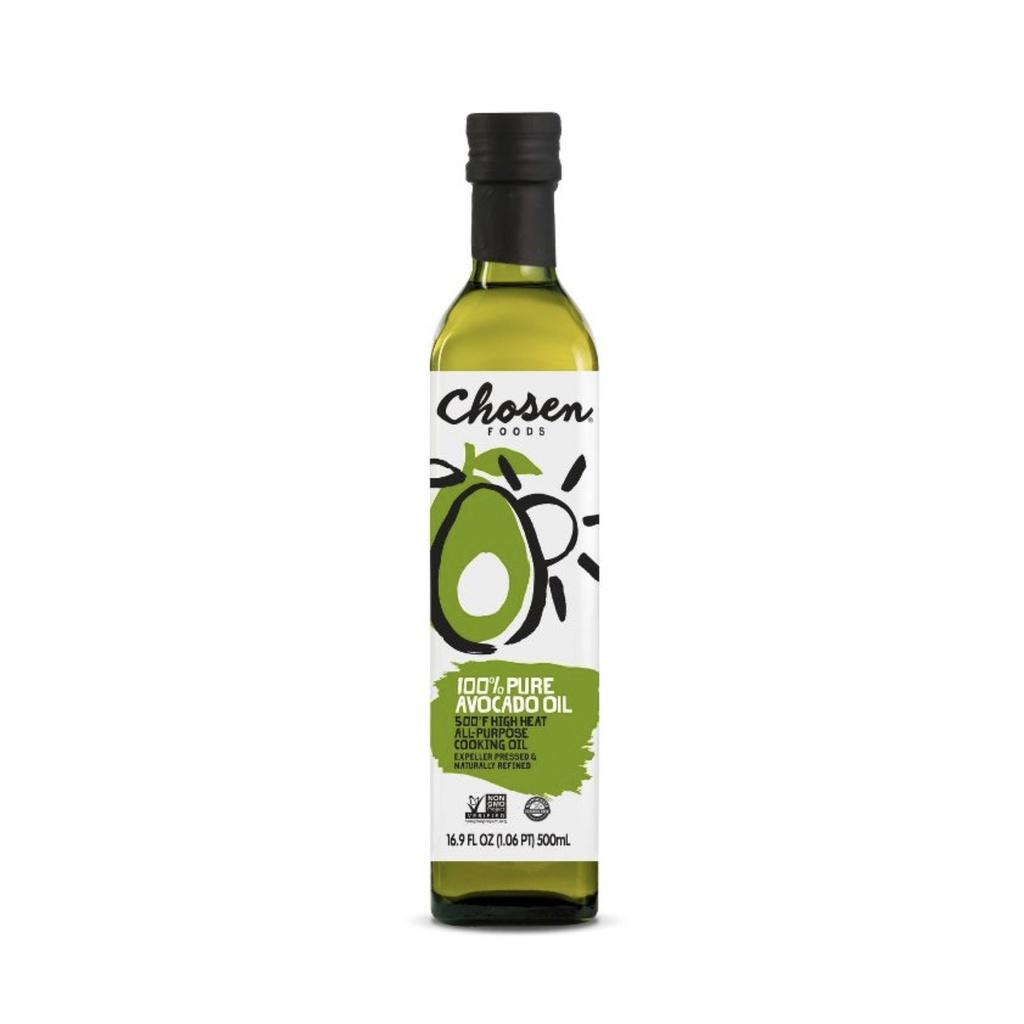 DẦU QUẢ BƠ NGUYÊN CHẤT Chosen Foods 100% Pure Avocado Oil, Expeller-pressed, Naturally Refined, Non-GMO, 500ml (16.9 oz)