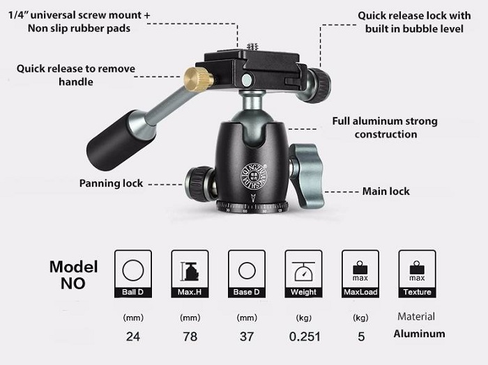 CHÂN MÁY ẢNH TRIPOD BEIKE Q-202F