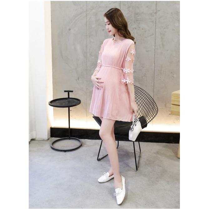 ĐẦM BẦU DẬP LY DÁNG XUÔNG RỘNG ,ĐẦM BẦU NỮ DỰ TIỆC PHỐI REN HOA
