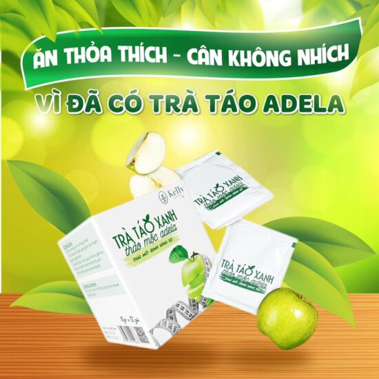 Trà Táo Xanh Thảo Mộc Adela Kelly Detox , Giúp Hỗ Trợ Giảm Cân, Thải Mỡ , Định Hình Vòng Eo